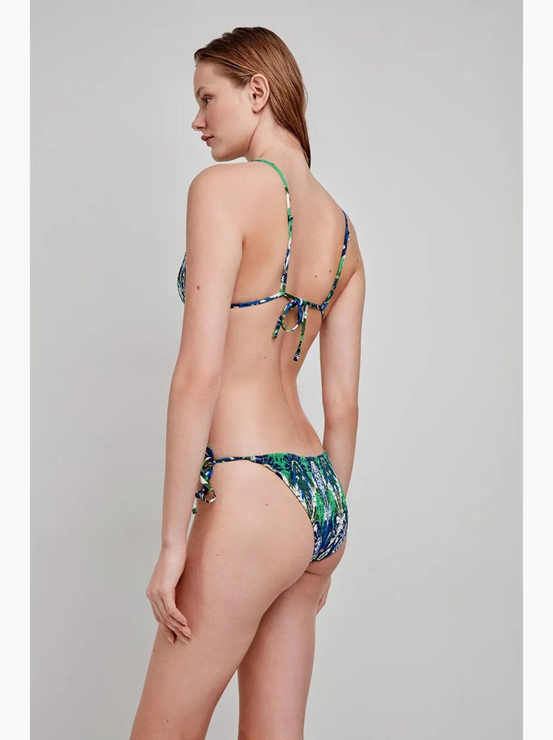 Top bikini triangular en nido de abeja, sin aro y con foam extraíble Multicolor - Kiabi