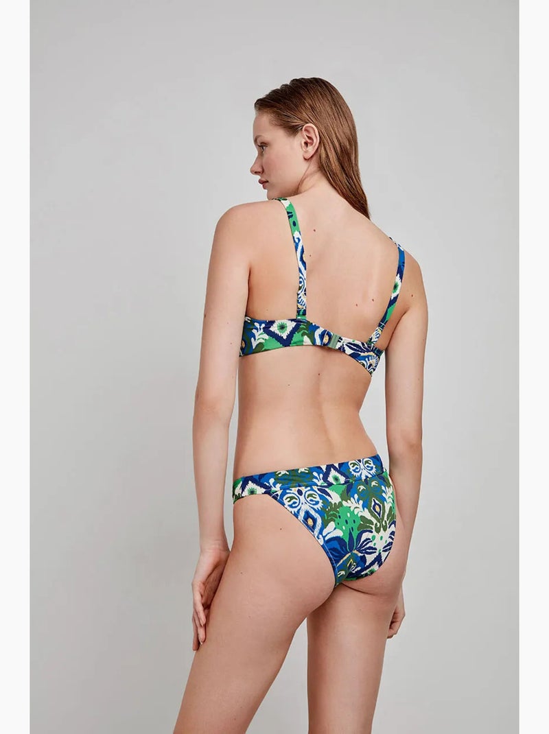 Top bikini triangular estampado tribal, sin aro, con foam y  escote v Multicolor - Kiabi