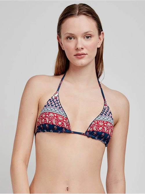 Top bikini triangular reversible, sin aro y con foam extraíble - Kiabi Top bikini triangular reversible, sin aro y con foam extraíble - Kiabi
