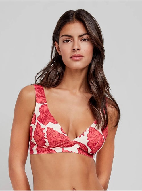 Top bikini triangular sin aro, con foam extraíble, y tejido moldeador - Kiabi