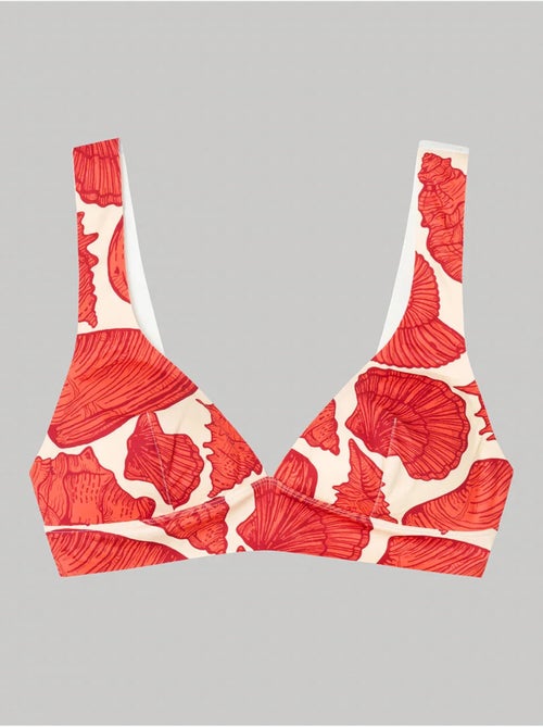 Top bikini triangular sin aro, con foam extraíble, y tejido moldeador - Kiabi