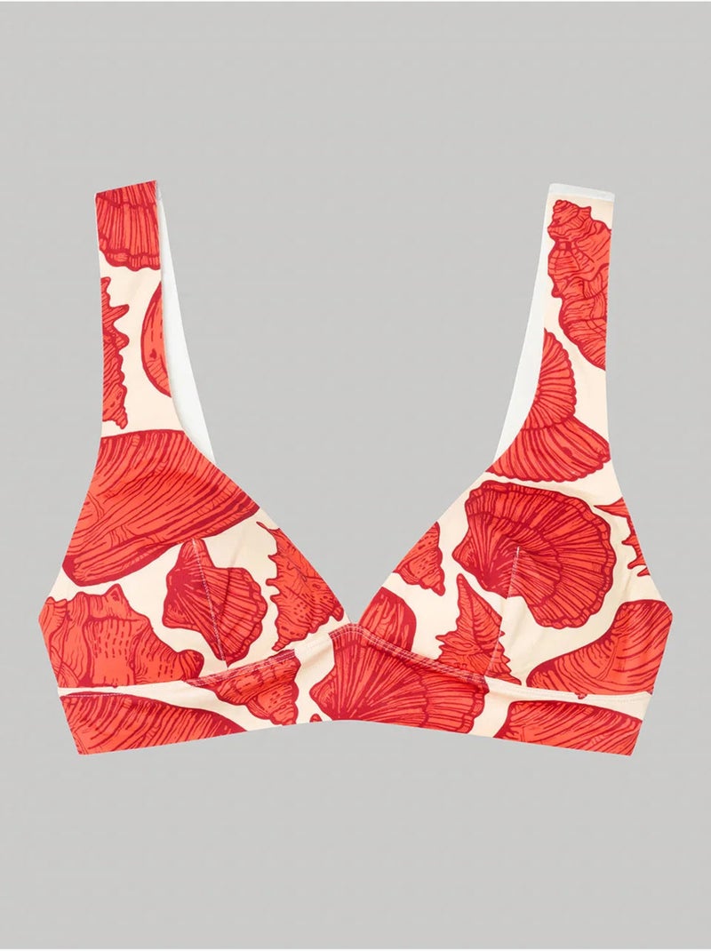 Top bikini triangular sin aro, con foam extraíble, y tejido moldeador Multicolor - Kiabi