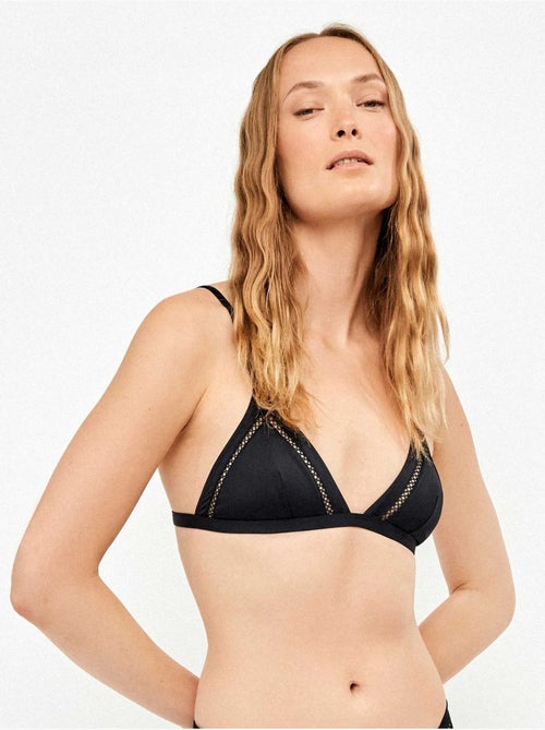 Top bikini triangular sin aro copa extraíble y detalles calados - Kiabi Top bikini triangular sin aro copa extraíble y detalles calados - Kiabi