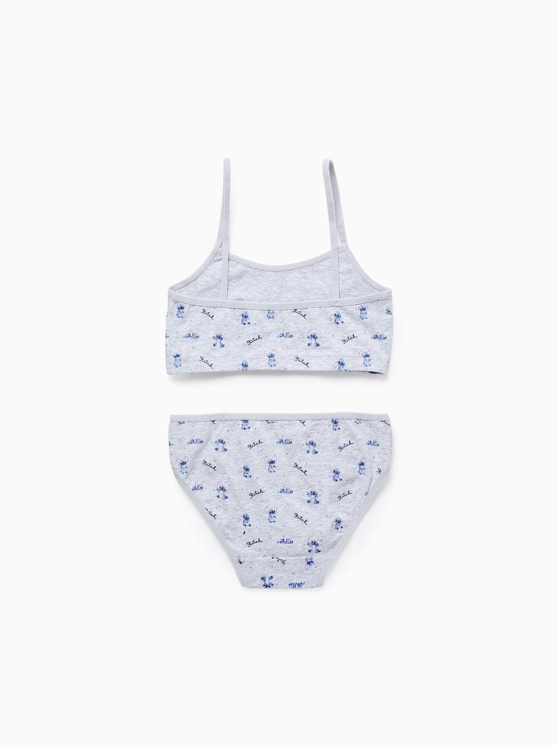 Top + braguitas stitch Gris claro - Kiabi