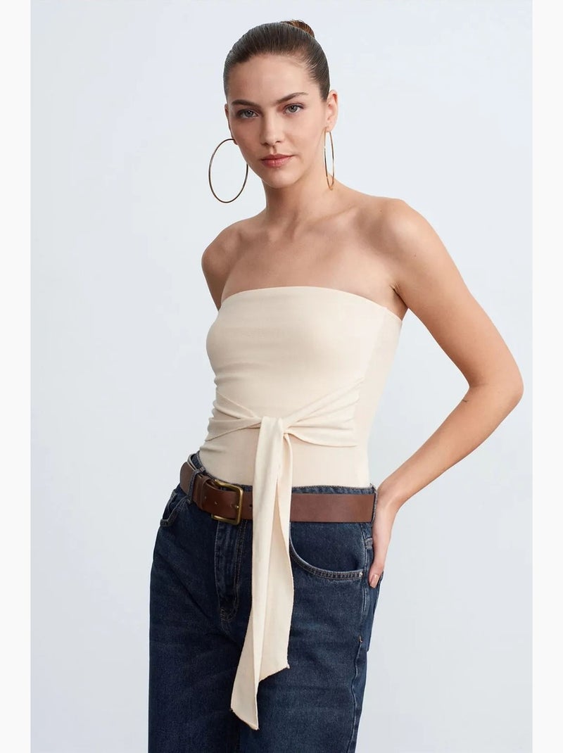 Top bustier ajustado dilvin Beige claro - Kiabi