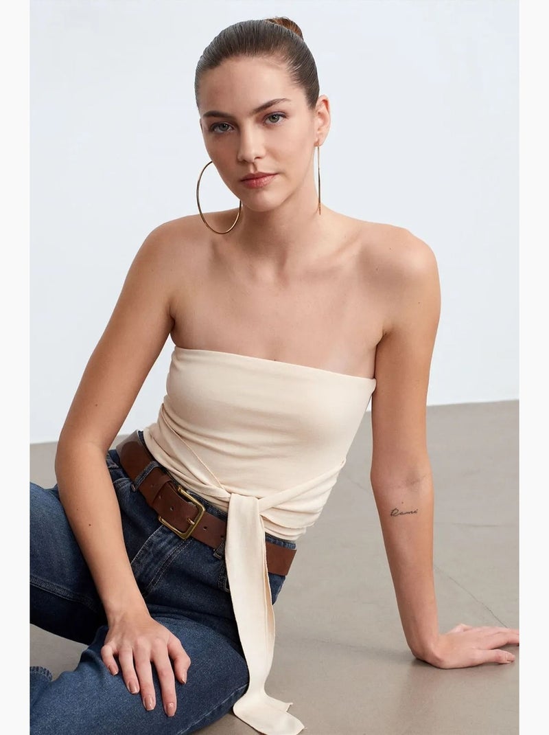 Top bustier ajustado dilvin Beige claro - Kiabi