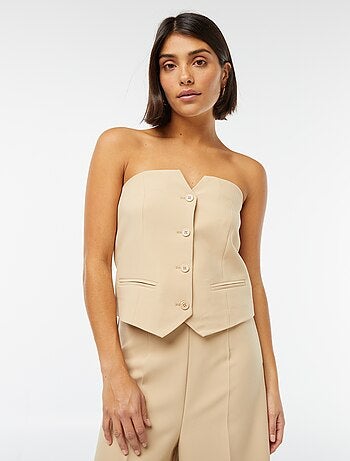 Top bustier con botones