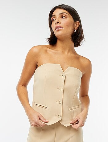 Top bustier con botones