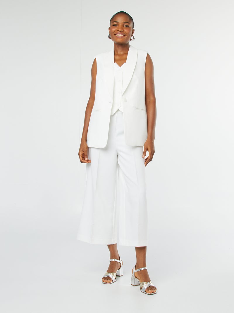 Top bustier con botones BLANCO - Kiabi