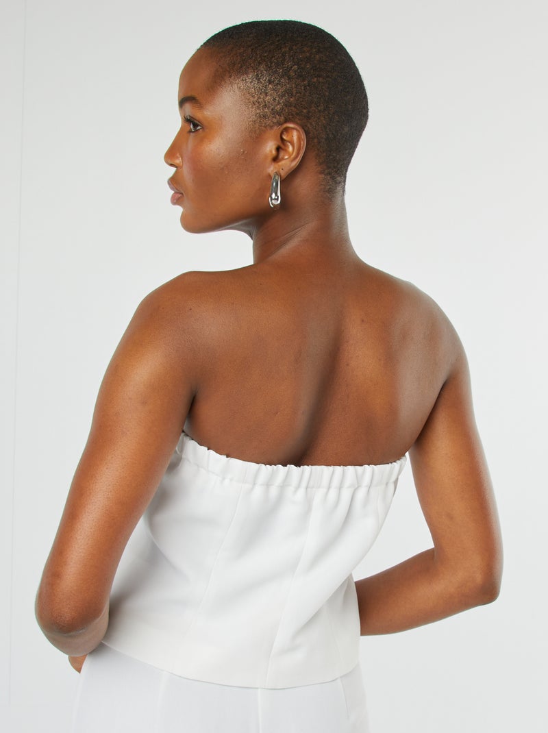 Top bustier con botones BLANCO - Kiabi