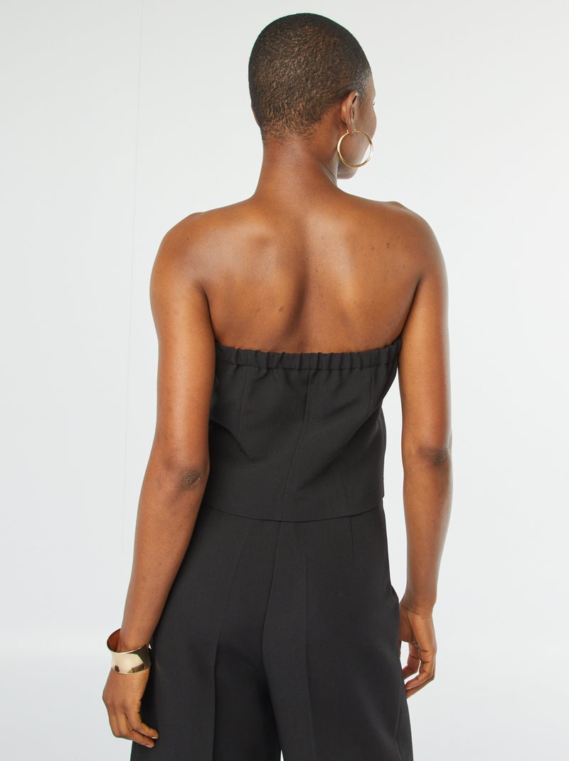 Top bustier con botones negro - Kiabi