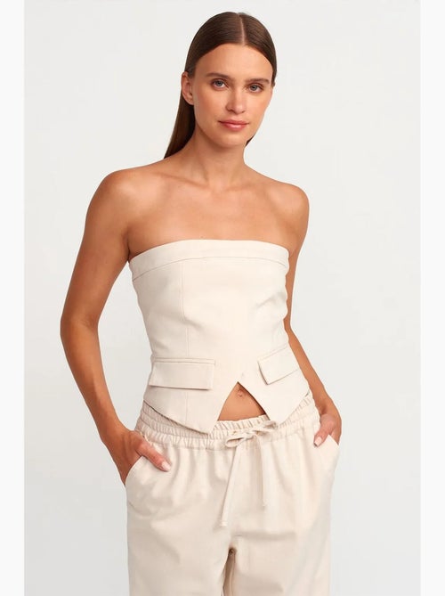 Top bustier corto ajustado con cremallera dilvin - Kiabi