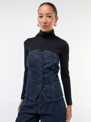 Top bustier de denim
