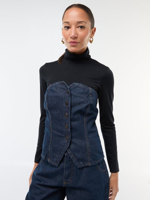 Top bustier de denim - Kiabi