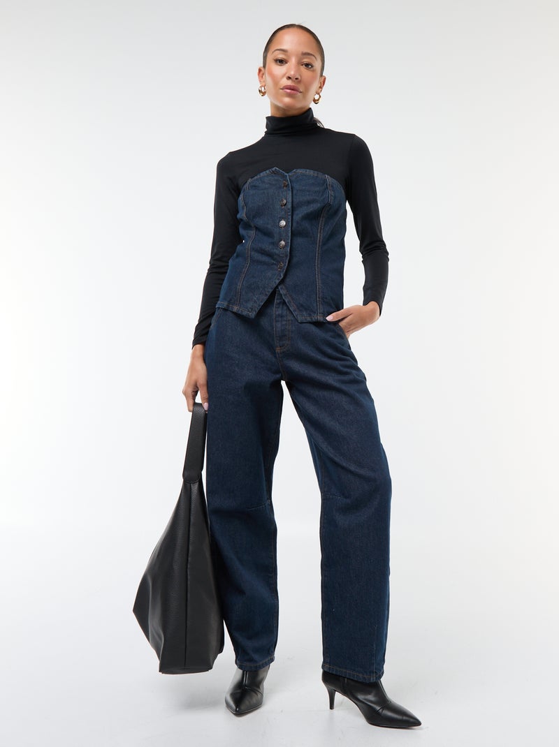 Top bustier de denim Azul - Kiabi