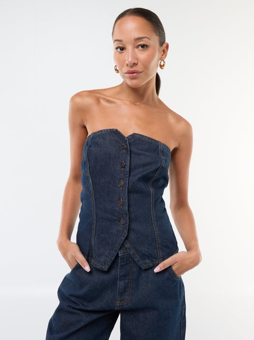 Top bustier de denim - Kiabi