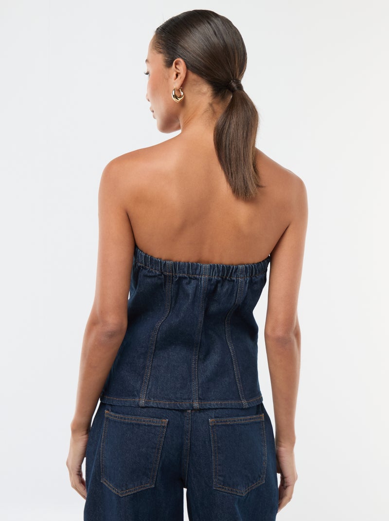 Top bustier de denim Azul - Kiabi