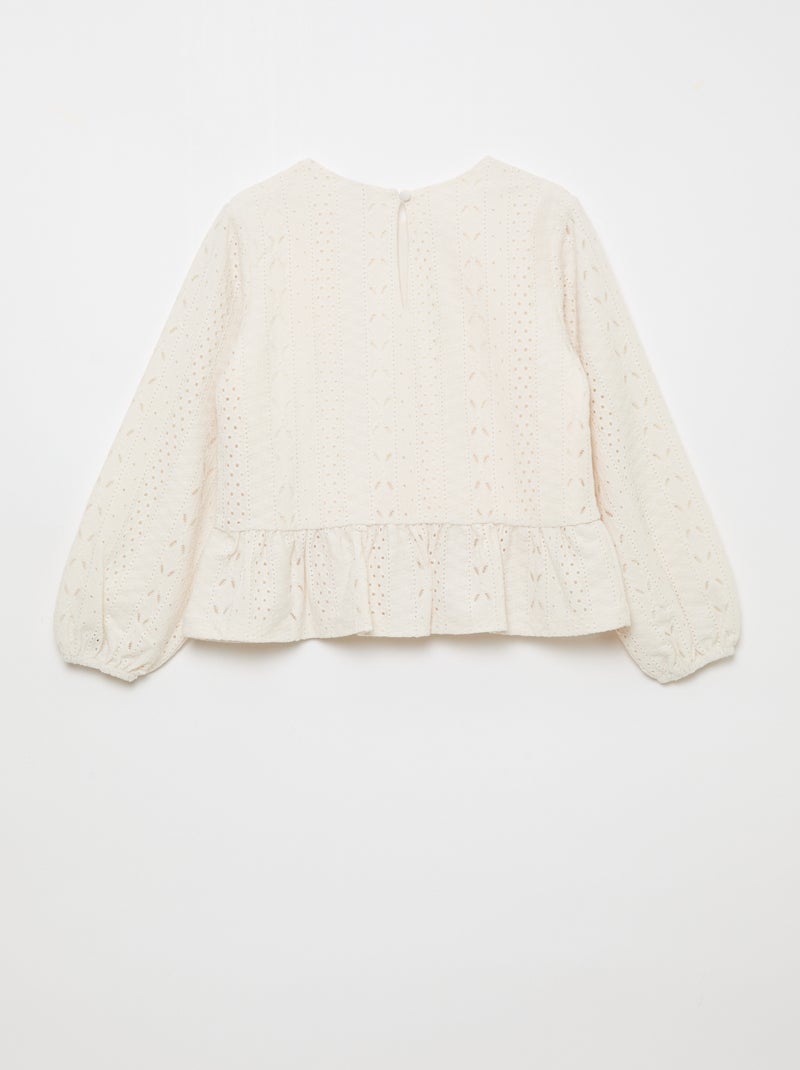 Top calado con nudos de fantasía Beige - Kiabi