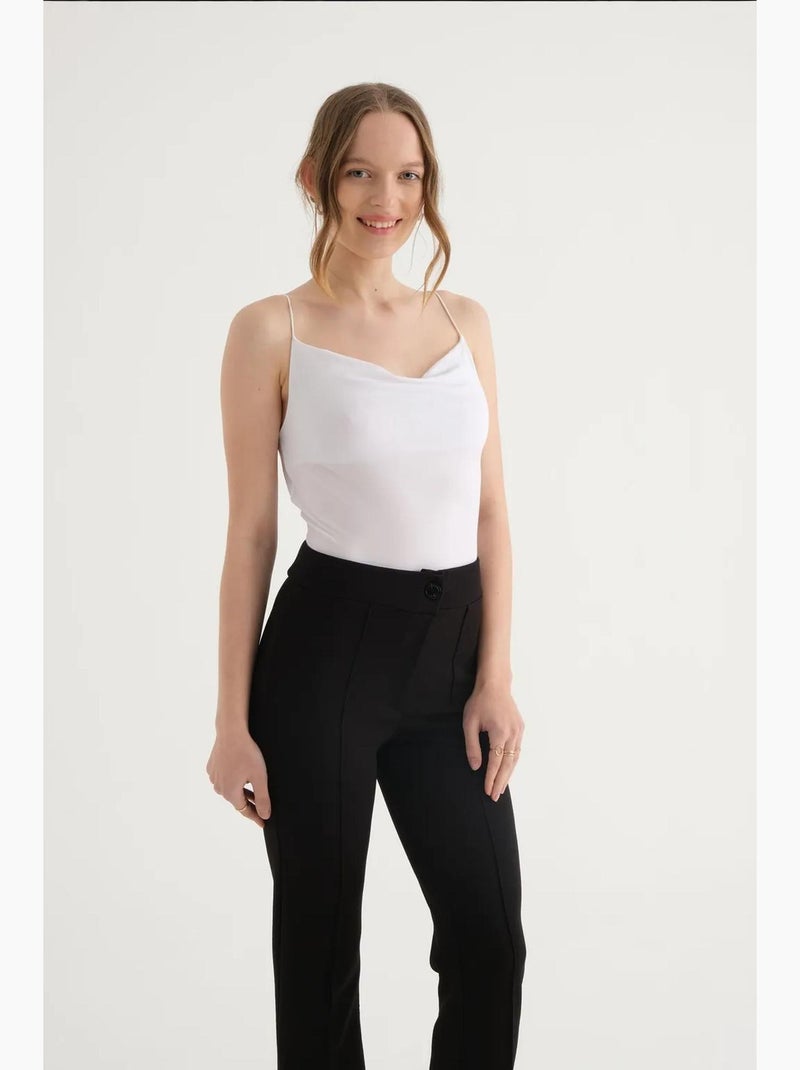 Top camisero fruncido con tirantes finos hiccup Blanco - Kiabi