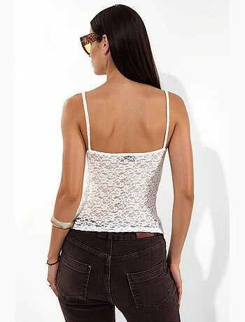 Top camisola acanalado ajustado con escote en v busem