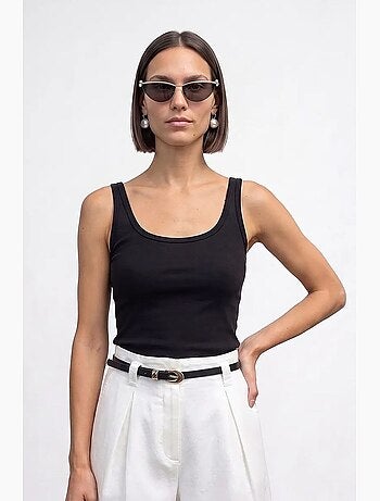 Top camisola ajustado acanalado dilvin