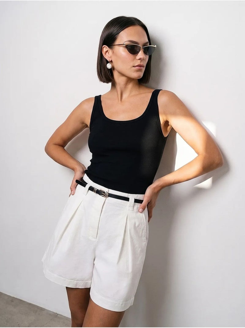 Top camisola ajustado acanalado dilvin Negro - Kiabi