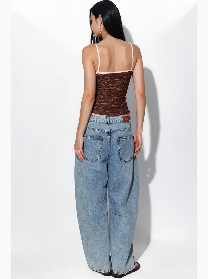 Top camisola ajustado con cut-out busem Marrón - Kiabi