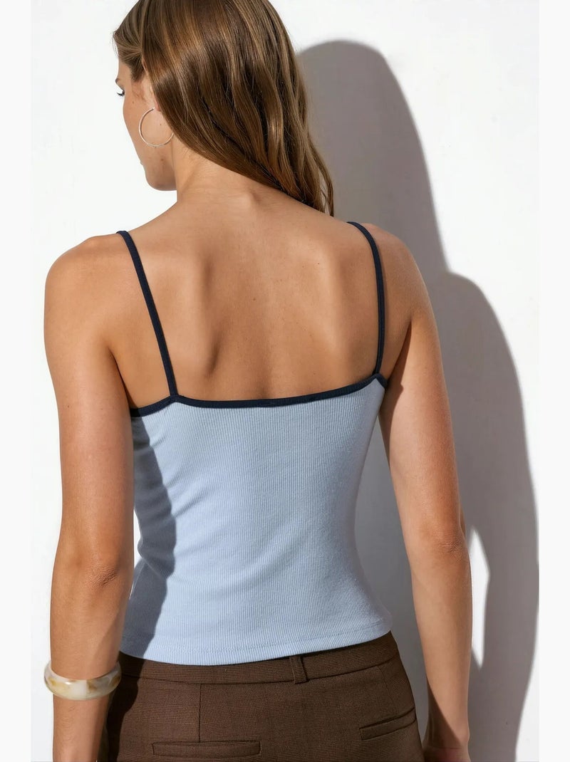 Top camisola ajustado estampado busem Azul cielo - Kiabi