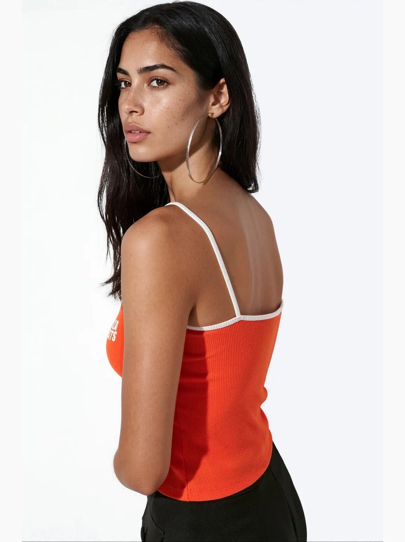 Top camisola ajustado estampado busem Naranja - Kiabi