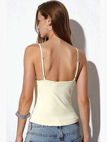 Top camisola corto ajustado con encaje busem