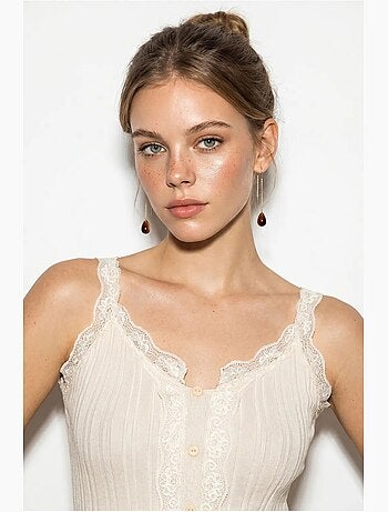 Top camisola cropped entallado con botones lucci