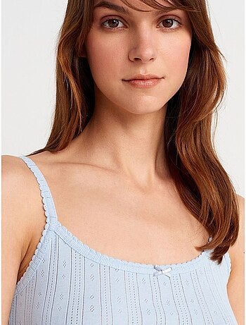 Top camisola de algodón acanalado slim fit dilvin