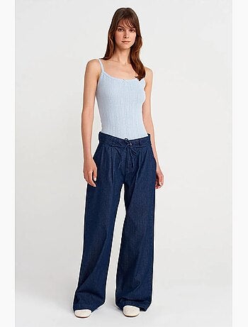 Top camisola de algodón acanalado slim fit dilvin