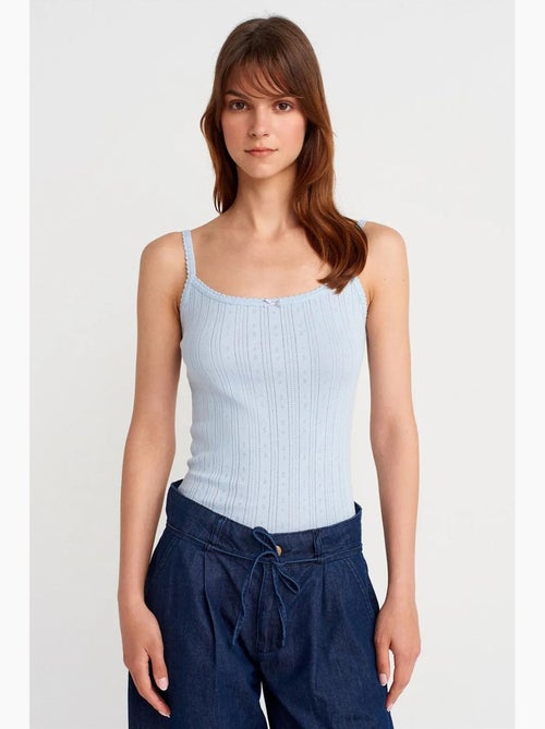 Top camisola de algodón acanalado slim fit dilvin - Kiabi