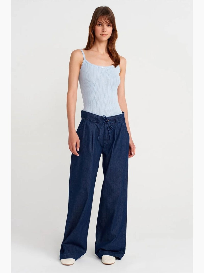 Top camisola de algodón acanalado slim fit dilvin Azul cielo - Kiabi