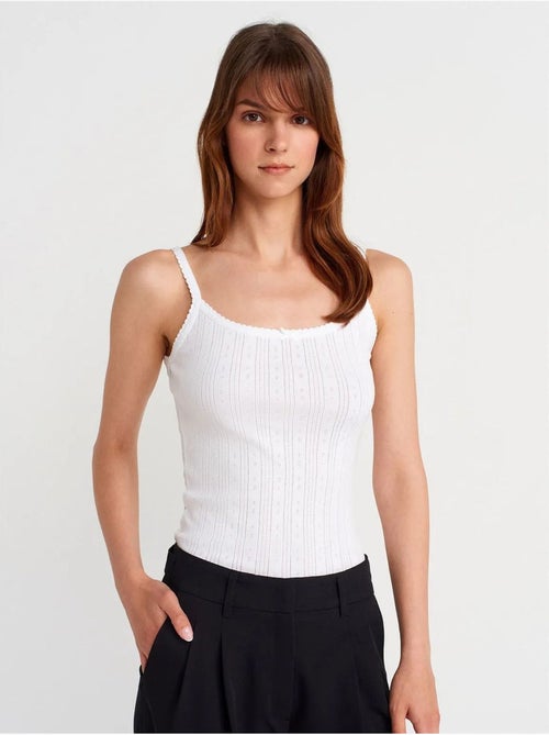 Top camisola de algodón acanalado slim fit dilvin - Kiabi