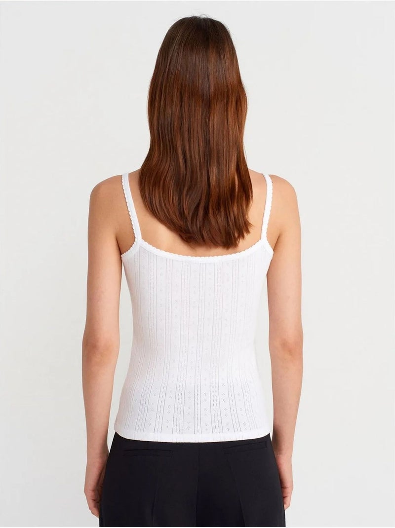 Top camisola de algodón acanalado slim fit dilvin Blanco - Kiabi