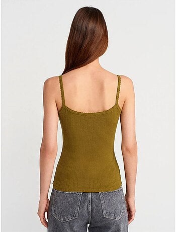 Top camisola de algodón acanalado slim fit dilvin