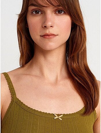 Top camisola de algodón acanalado slim fit dilvin