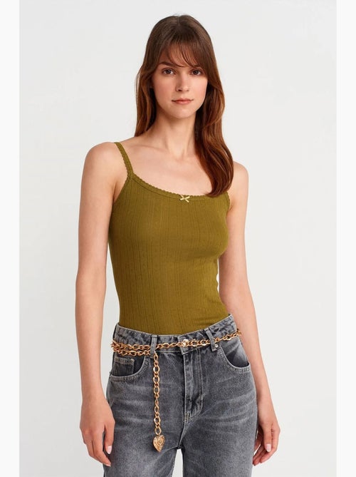 Top camisola de algodón acanalado slim fit dilvin - Kiabi