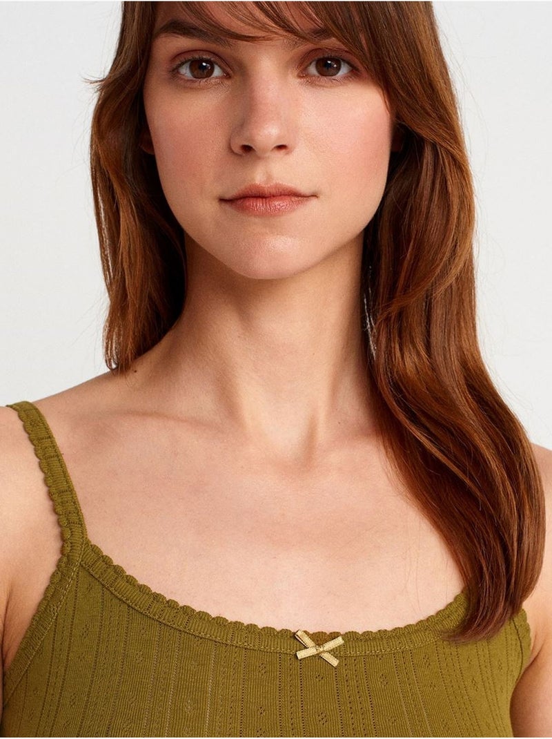 Top camisola de algodón acanalado slim fit dilvin Caqui - Kiabi