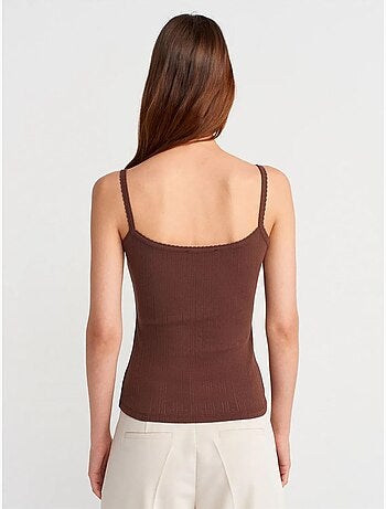 Top camisola de algodón acanalado slim fit dilvin