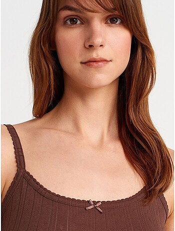 Top camisola de algodón acanalado slim fit dilvin