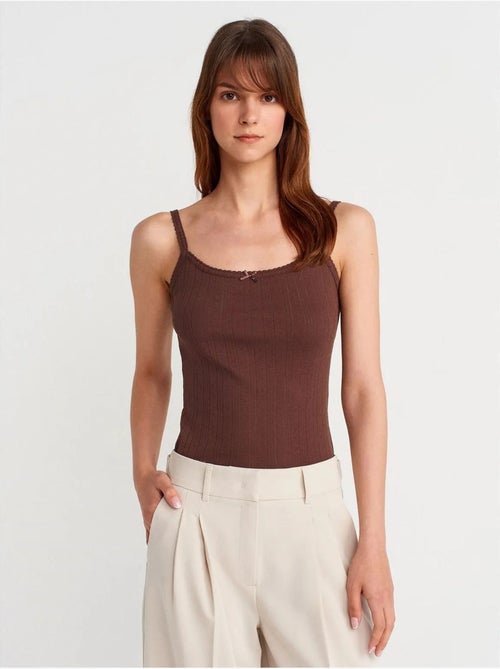 Top camisola de algodón acanalado slim fit dilvin - Kiabi