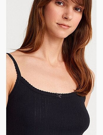 Top camisola de algodón acanalado slim fit dilvin