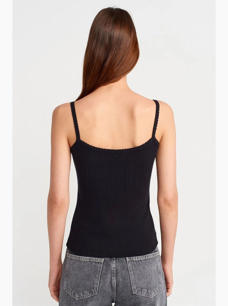 Top camisola de algodón acanalado slim fit dilvin Negro - Kiabi