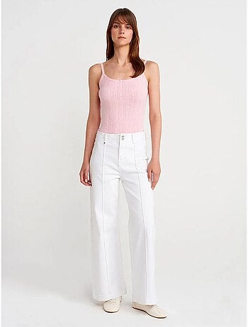 Top camisola de algodón acanalado slim fit dilvin