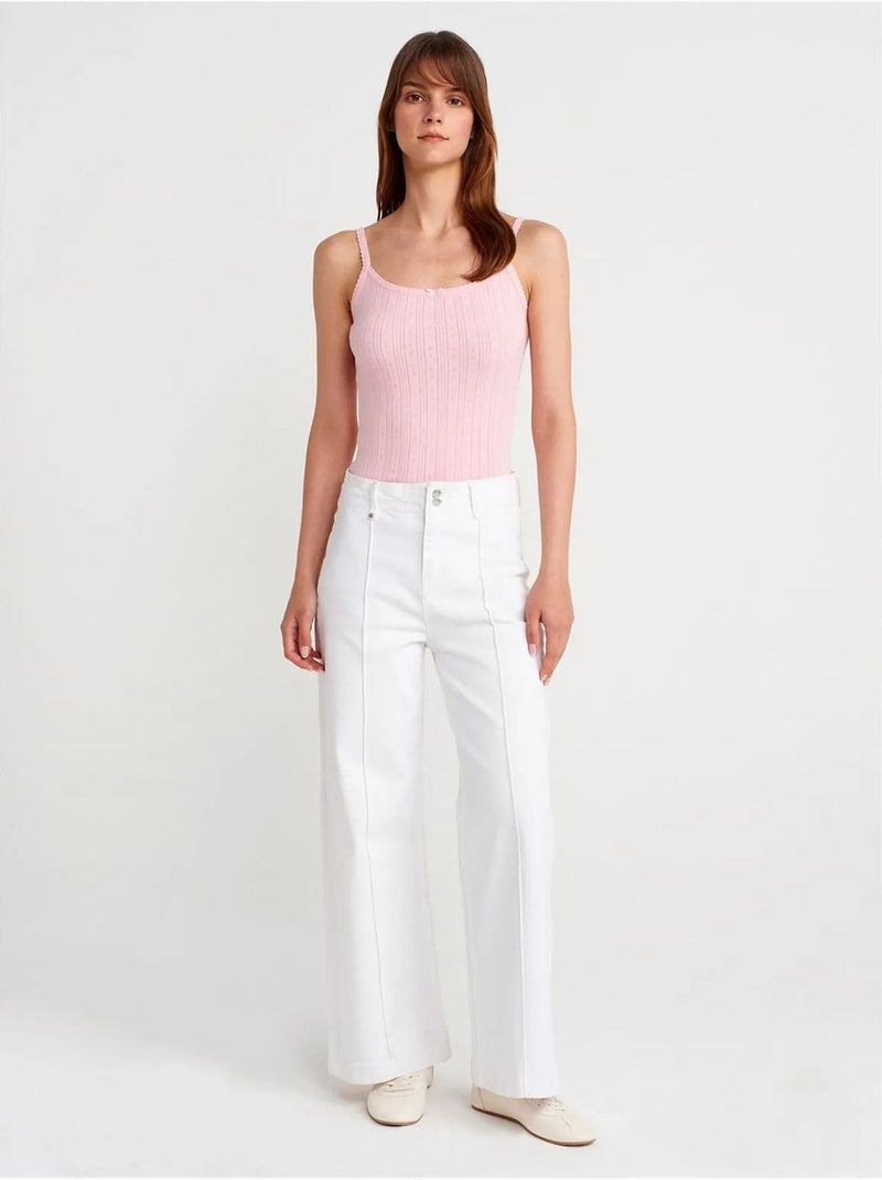 Top camisola de algodón acanalado slim fit dilvin Rosa claro - Kiabi