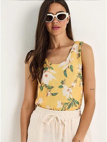 Top camisola de algodón-lycra floral lucci