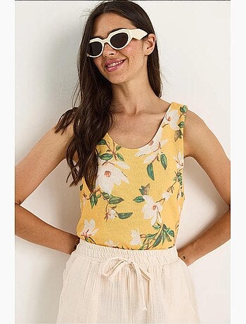 Top camisola de algodón-lycra floral lucci